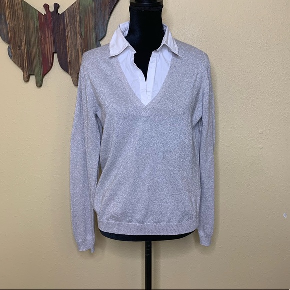 Chaps Sweaters - Chaps Glimmer Layered-look Sweater